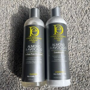 Almond & Avocado Shampoo and Conditioner Set - Black and Gray